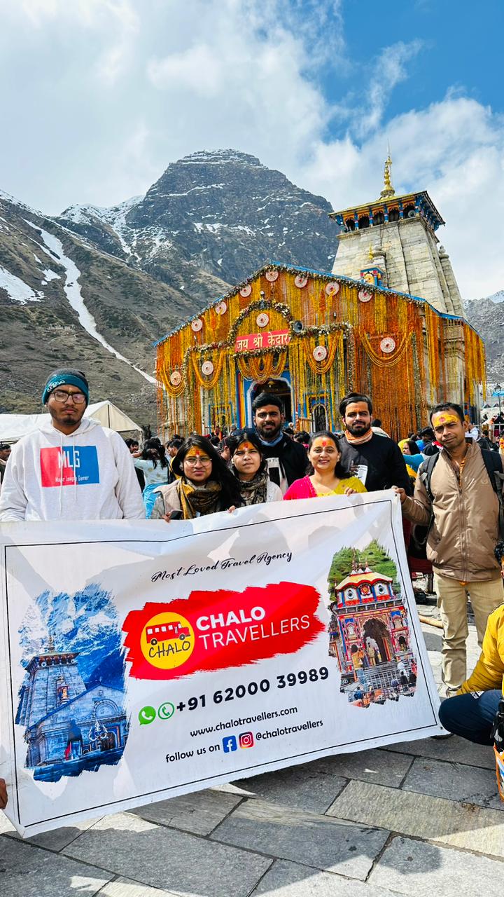 "Kedarnath Temple with scenic Himalayan backdrop during kedarnath Dham Yatra"