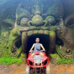 "Young adults on a vibrant adventure in Bali, featuring a mix of cultural exploration, thrilling activities, and social interaction, capturing the energy of a group trip."
