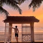 Sunset view of Om Beach in Gokarna with golden sand and waves along Karnataka coast