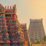 Meenakshi Amman Temple in Madurai with colorful gopurams and detailed carvings