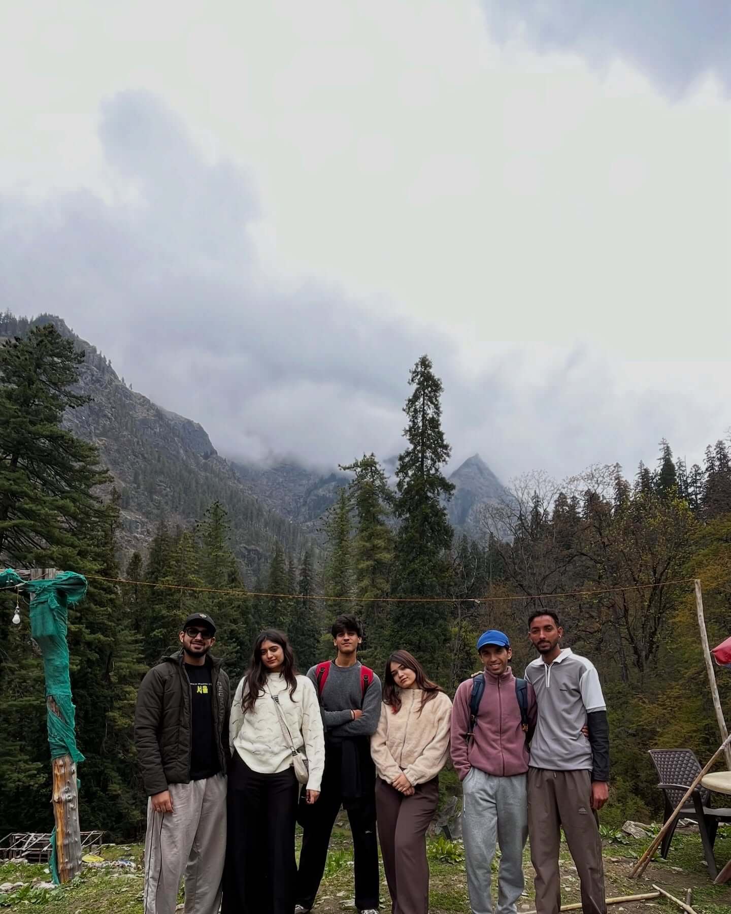Kasol riverside view with Parvati river and mountains in Himachal Pradesh