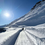 Rohtang Pass snow-covered mountains in Himachal Pradesh during summer with scenic road views