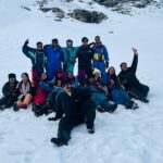 Rohtang Pass covered with snow-capped Himalayan mountains, scenic roads, and breathtaking views near Manali in Himachal Pradesh, India.