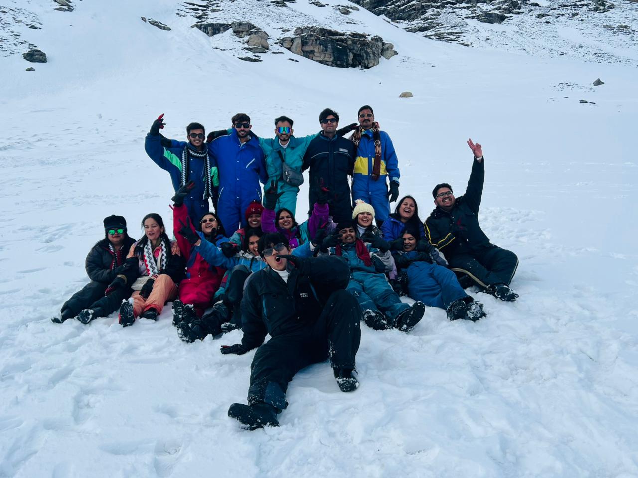 Rohtang Pass covered with snow-capped Himalayan mountains, scenic roads, and breathtaking views near Manali in Himachal Pradesh, India.